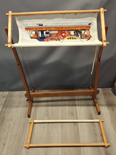 Vintage Adjustable Solid Wooden Cross Stitch Frame Rack Embroidery Floor Stand