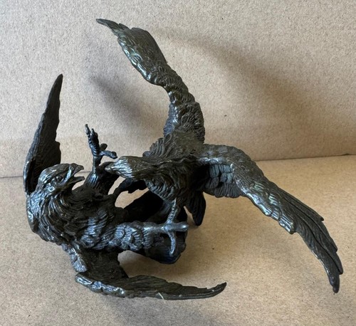 Bronze sculpture two eagles - bronze,