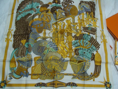 Hermes silk scarf armets - armets, en