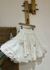 JOTTUM Girls Pure White Layered Cotton Mesh Tu Tu Ra-Ra Boho Skirt 104cm 4-5 Yrs