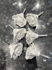Zara home White Rose Door Cupboard Handles X6
