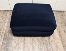 DFS Dark Blue Velvet Storage Footstool/Ottoman