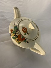 Crown Ducal Art Deco Floral Teapot – Made in England, Reg No. 780890
