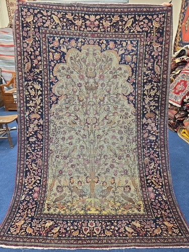 Antique wool rug tree life - tree,