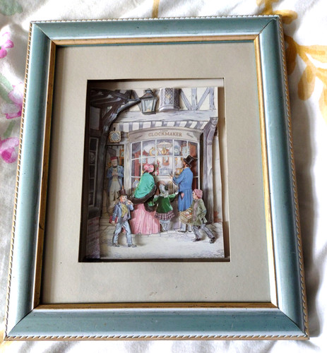 Framed decoupage picture - framed,
