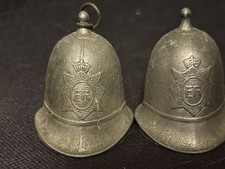 Vintage Metropolitan ER Police Helmet Brass Bell Brass Bobbie Hat x2