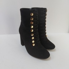 High block heel military gold