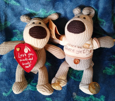 Boofle Bear Dog Expressions Window Car Sucker & Love You Loads Soft Toy Knitted