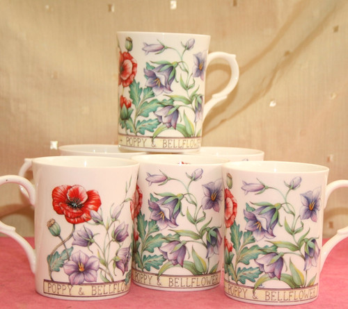 Six fine bone china mugs - fine,