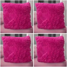 Pack of 4 - Cushion Covers Mongolian Faux Sheepskin Wool Fur 18x18"/ 45x45cm