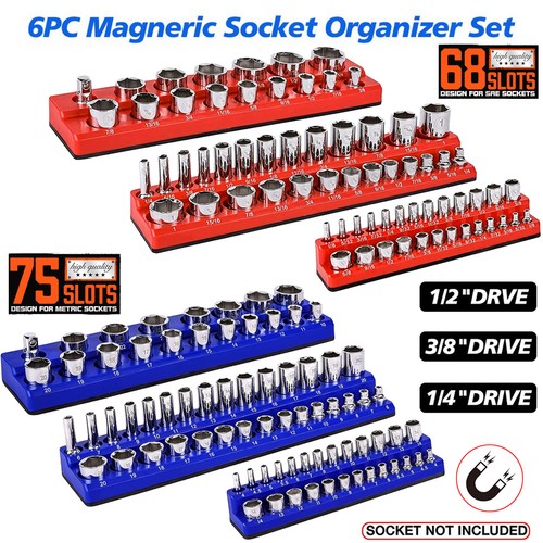 Magnetic socket organizer - 6x,