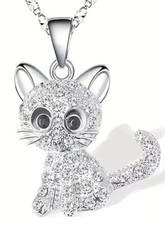 KITTEN SILVER CHAIN WHITE