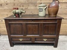 Antique Georgian oak mule chest coffer Trunk 18th Century