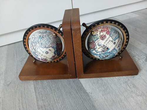 Vintage italian globe bookends - italian,
