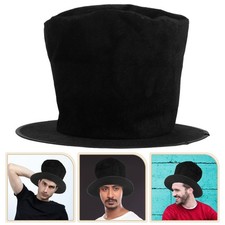  Vintage Wool Top Hat: Black
