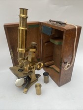 Antique brass microscope - brass,