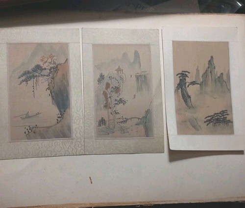 Three asian watercolor silk - asian,