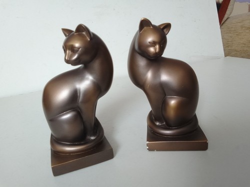 Cats pair bronze effect resin - cats,,