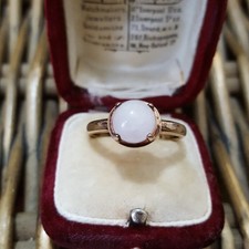 Pink Kunzite Sterling Silver Solitaire Ring UK Size S/US 9.25/EU 60, Rose Gold 
