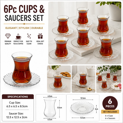 6pc glass tea - tea, &