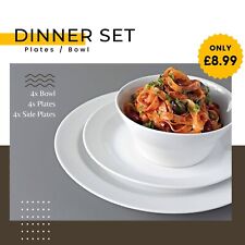4x Plate Bowl Dinnerware Set