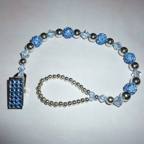 Blue silver shamballa crystal - silver,