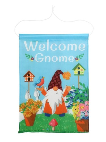 Gnomes welcome garden flag - gnomes,