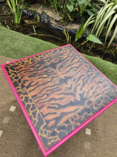 Upcycled tiger print - , coffe