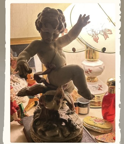 Antique porcelain cherub - antique,