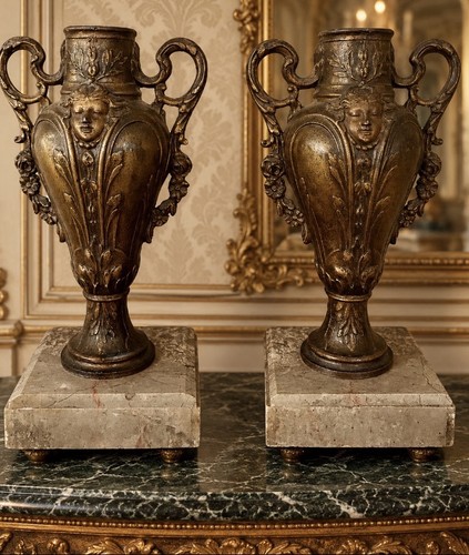 Pair french art nouveau - nouveau, bronze