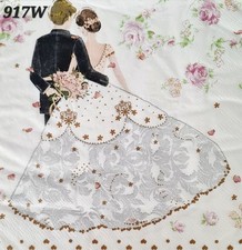 4 x Single Table Paper Napkins,Decoupage/art/Craft/Vintage/wedding/newlyweds