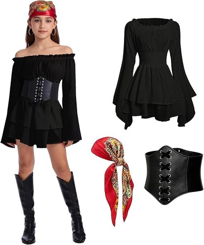 Pirate costume kids girls - pirate, kids,girls