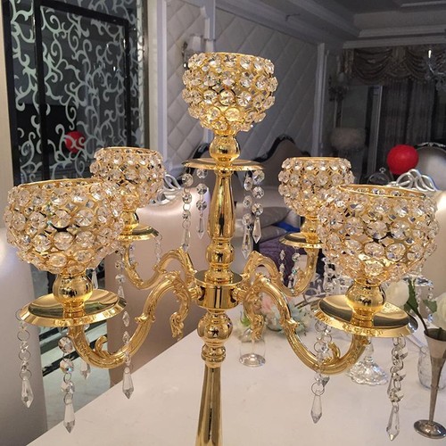 Silver gold 5 arm crystal - 5,