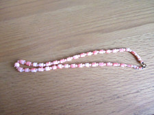 Genuine CORAL Beads Bead Necklace Tulip Carved Shape Vintage 1980s 41cm long