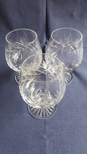 3 x Stuart Crystal Ludlow  4.75" Brandy/Cognac/Glasses/Balloons- Signed