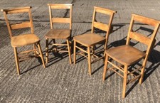 SUPERB SET OF 4 VINTAGE CHAPEL/KITCHEN DINING CHAIRS -  42 AVAILABLE
