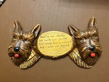 Vintage 1930/40’s Art Deco Handpainted Chalk Ware ‘Scottish Terriers’ & Poem