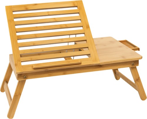Portable bamboo laptop table - bamboo,