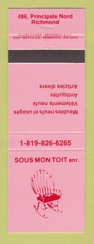 Matchbook cover south - matchbook, mon