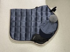 Lemieux Loire Jay Blue Saddle Pad and hat silk
