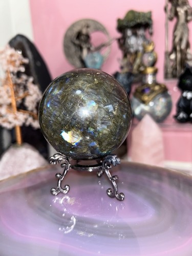 Flashy labradorite sphere - flashy,