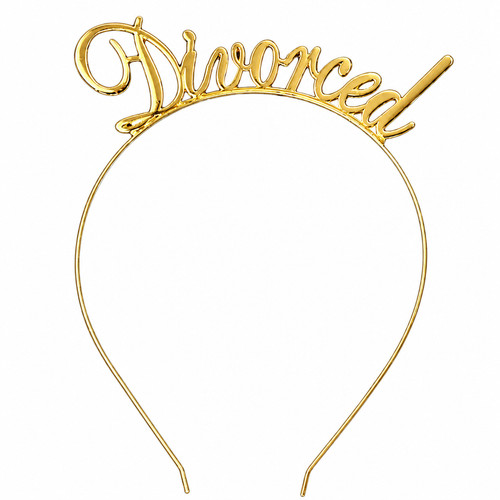 Divorce party headband - divorce, gold