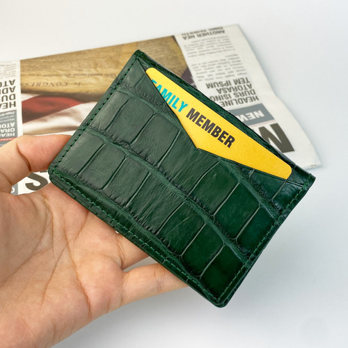 Green crocodile skin - skin, mini