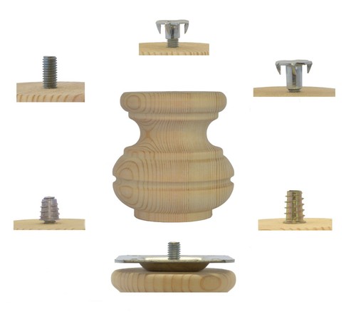 Wooden pine tall moulded bun - tall,