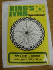 17/08/1974 Speedway Programme