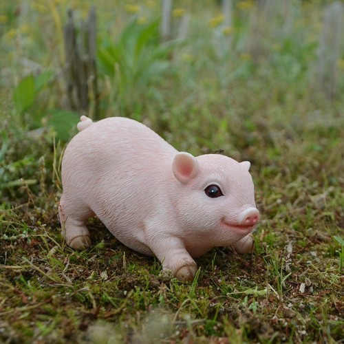 Resin pig ornament - resin,