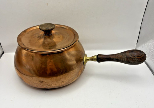 Vintage copper saucepan pot - vintage,