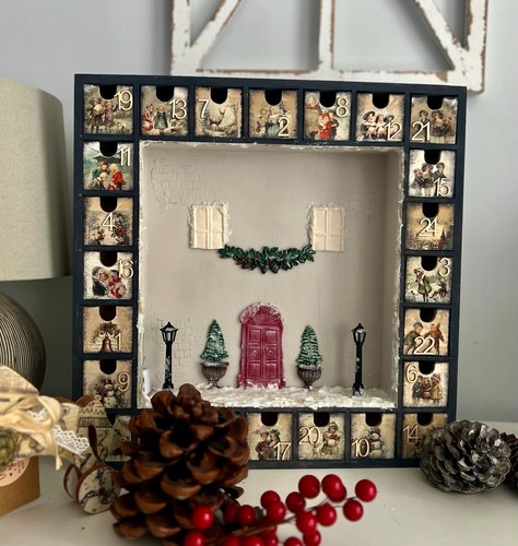 Wooden advent calendar with - advent,