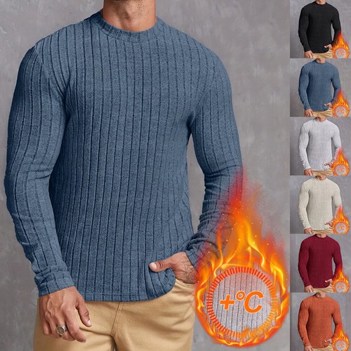 Mens round neck jumper - jumper, long