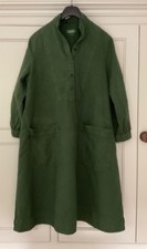 Gorgeous Toast Linen Tunic Dress with Pockets in Forest Green ~  Size 14